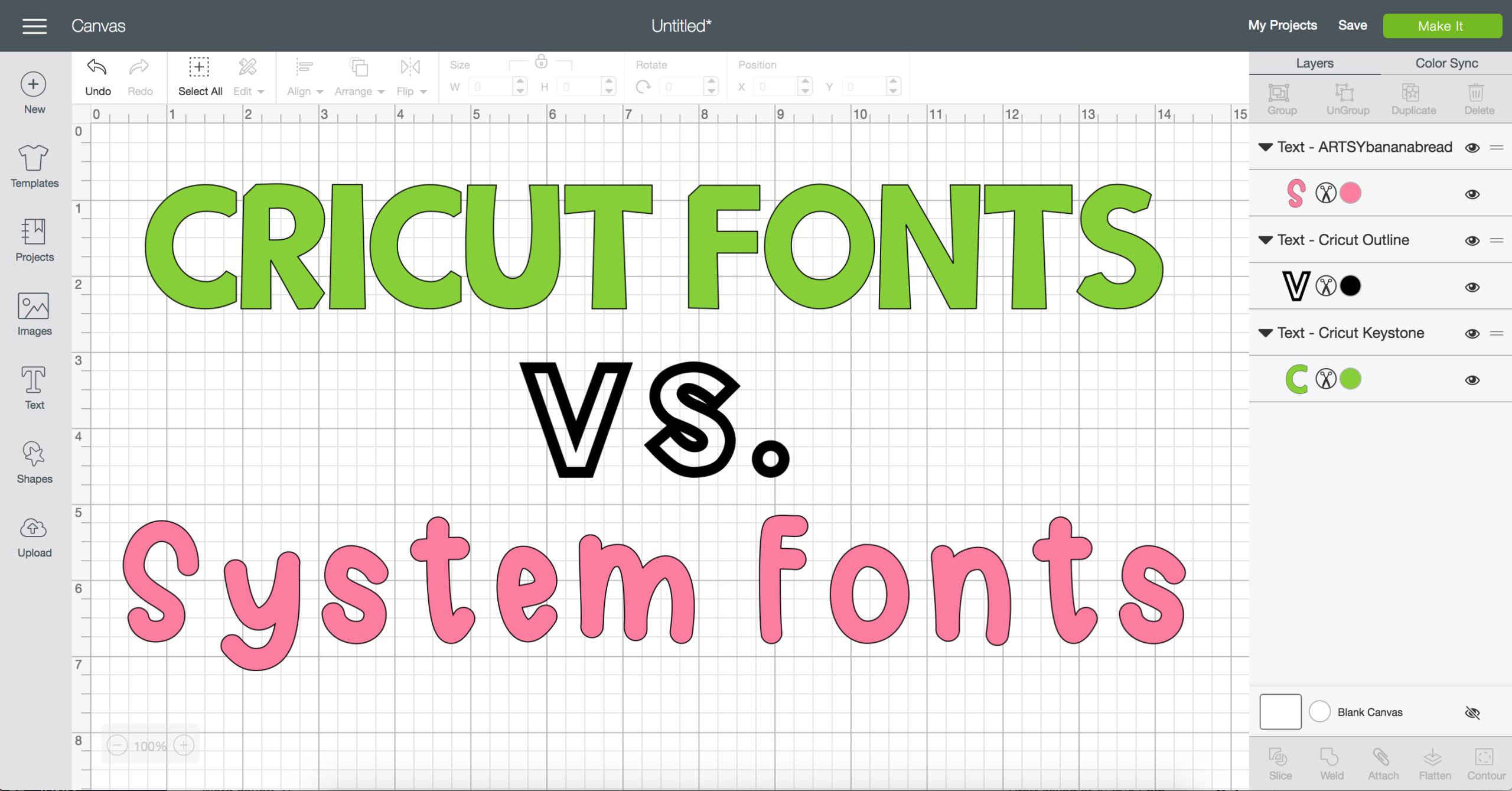 Cricut Fonts vs. System Fonts