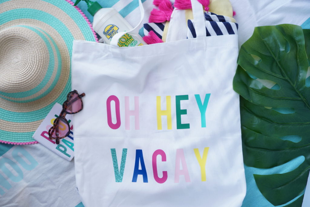 All you need is love and the beach bag made with Cricut Iron-on. Make It  Now in Cricut Design Space