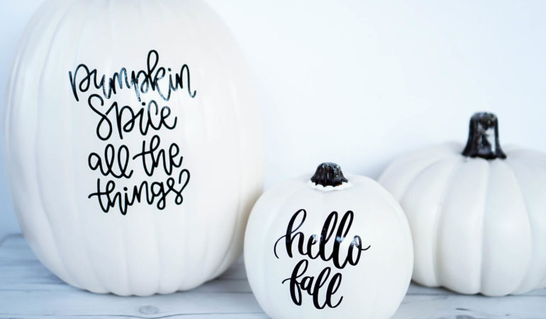 Customized Pumpkins With Adhesive Vinyl