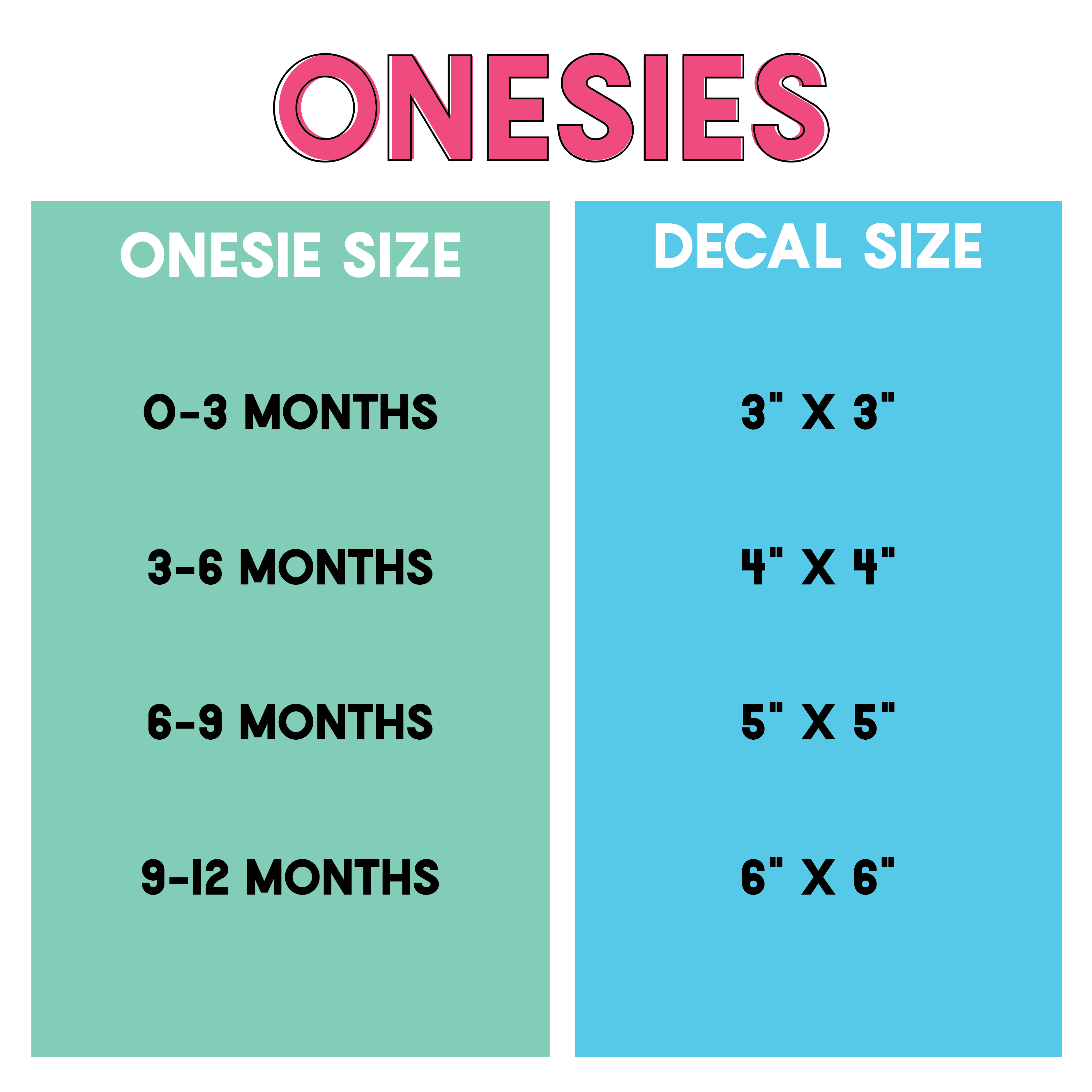 Decal Size Tips for T-Shirts, Totes and Onesies