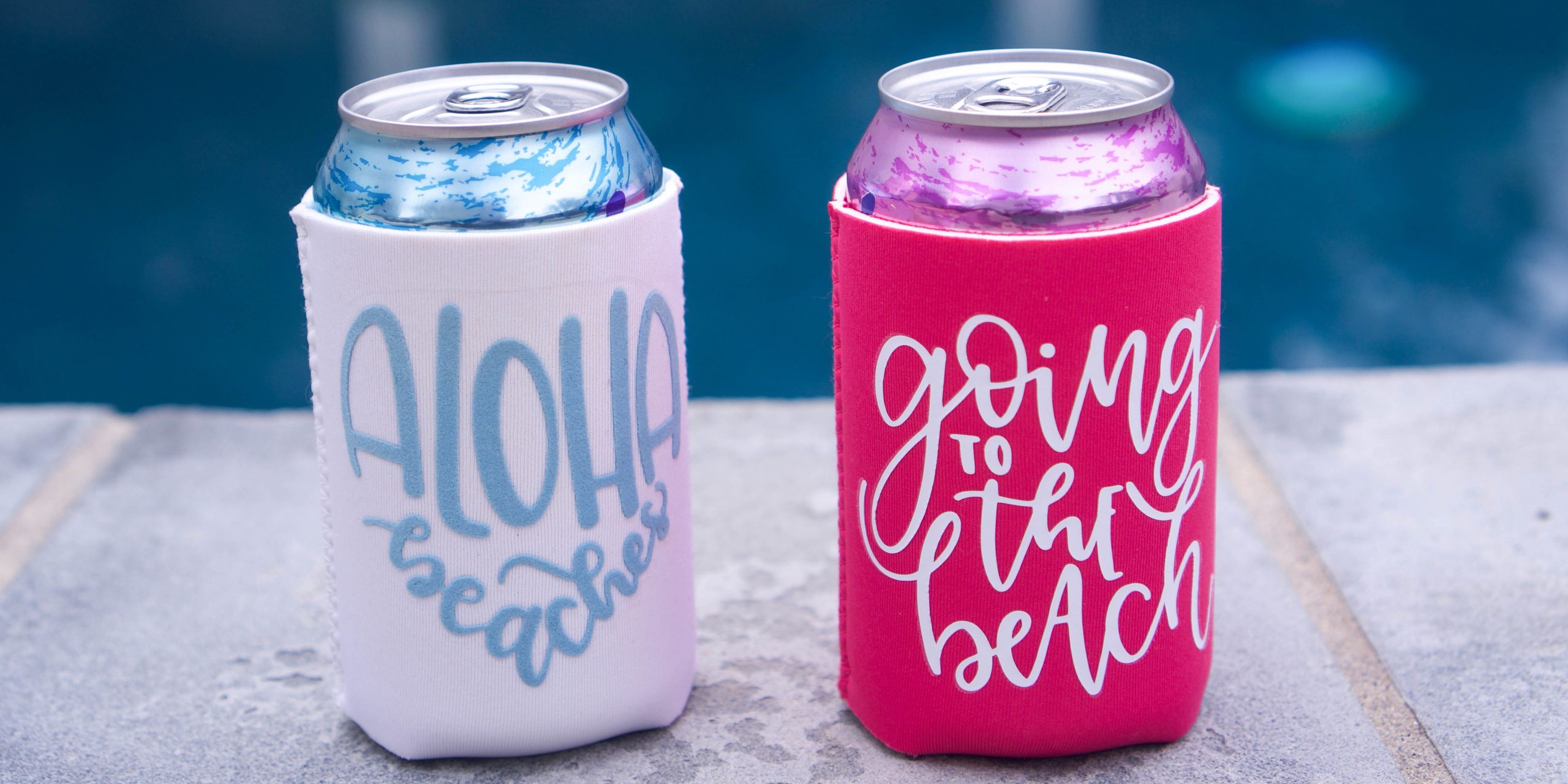 DIY Spring Break Idea: How To Apply Heat Transfer Vinyl on Polyester Koozies