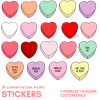 conversation heart stickers