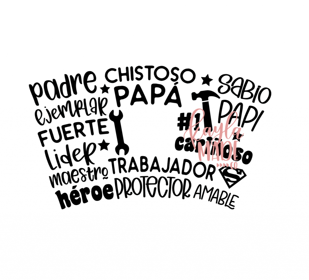 Spanish Father’s Day Wrap SVG/PNG - Kayla Makes