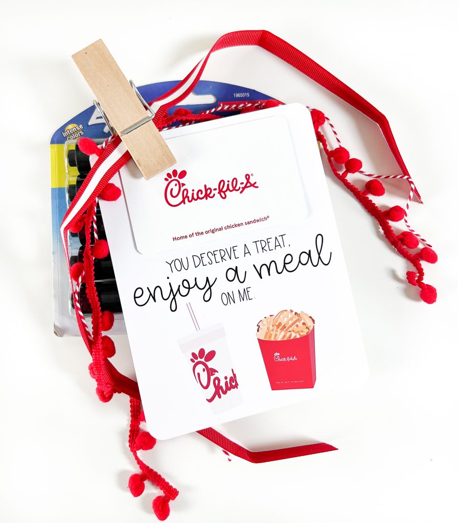 Teacher Thank You Card for Chick-fil-a Gift Card, Printable Gift