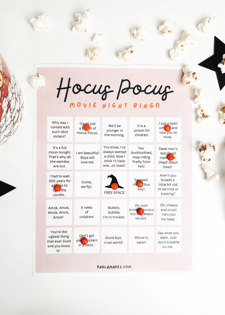 Hocus Pocus Bingo Cards to Download, Print and Customize!