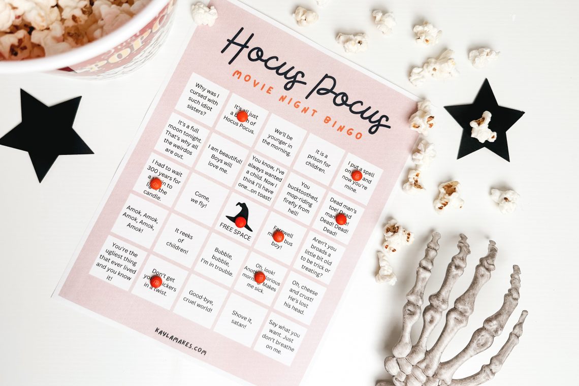 Hocus Pocus Movie Night Bingo – Free Printable