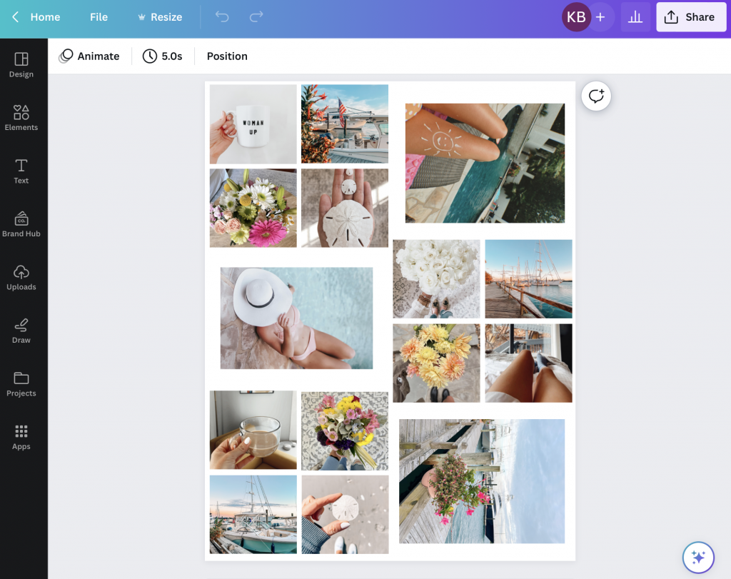 canva collage setup