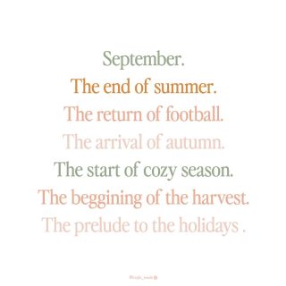 Happy September 🤍